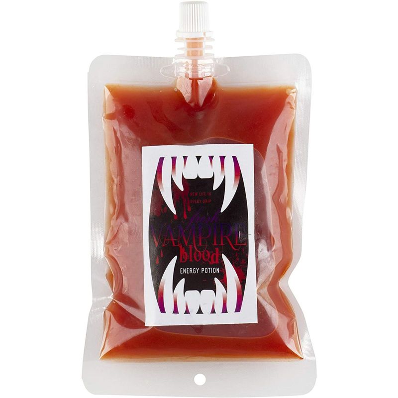 Spooky Central 20 Pack Haunted Blood Bags for Drinks with Stickers, Halloween Party Supplies(8 oz)