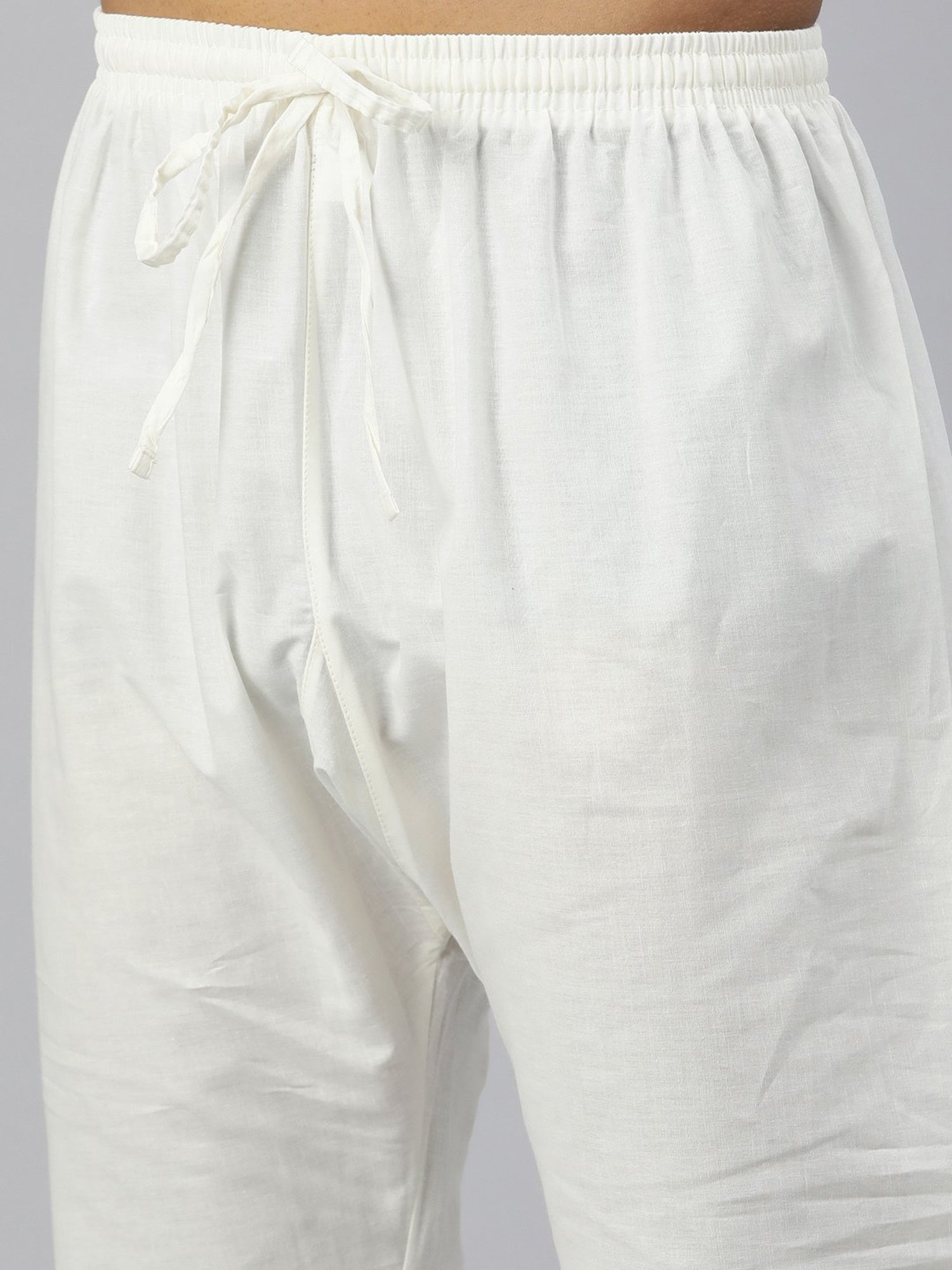 Manthan Light Cream & White Regular Fit Kurta & Churidar Set