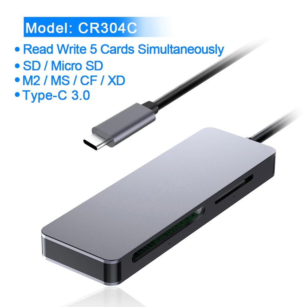 Misskit same time read 5 card usb 3.0 memory card reader adapter for micro SD/TF CF MS XD compact flash microsd computer