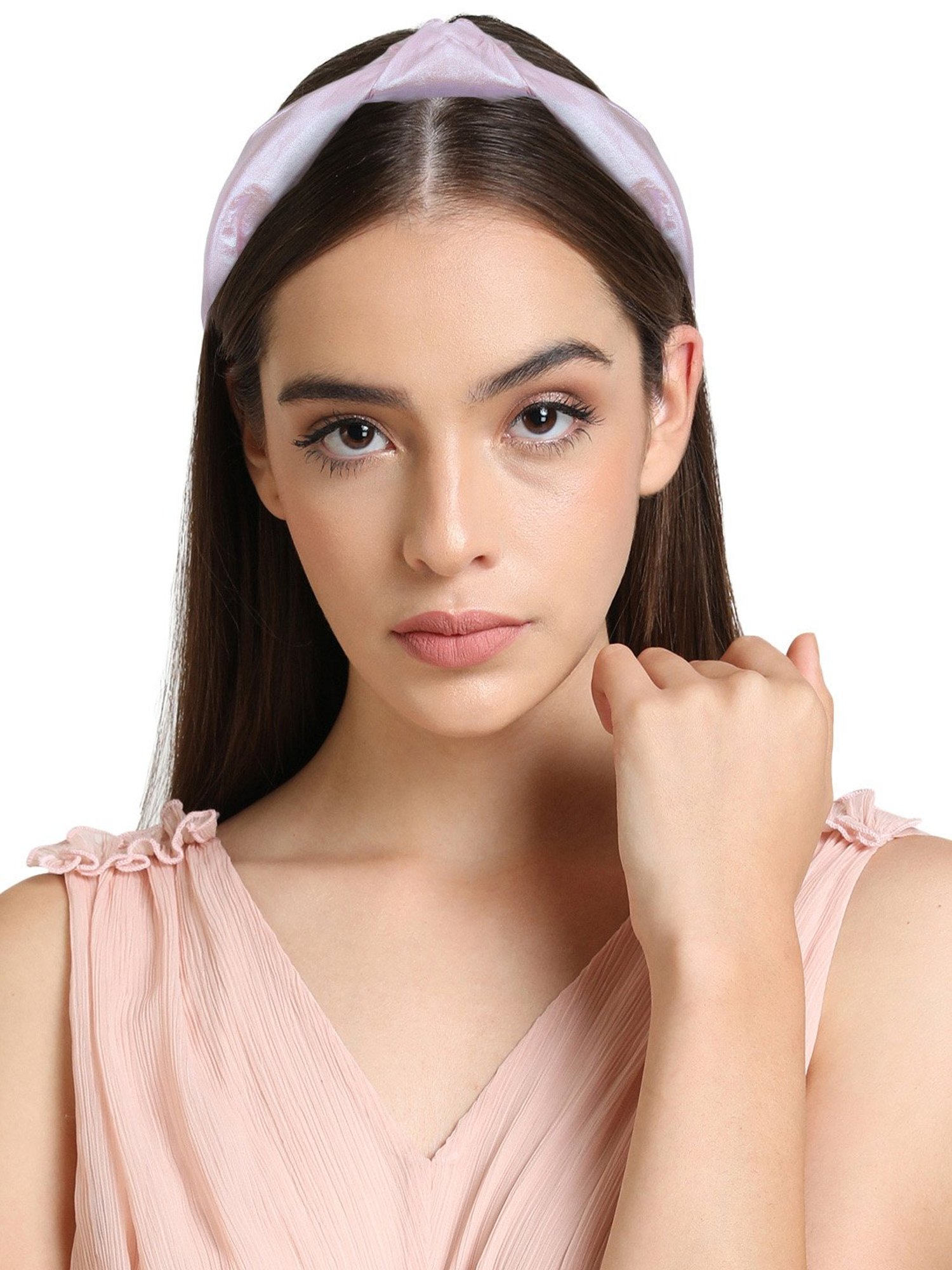 Kazo Pink Solid Metallic Shine Hair Band