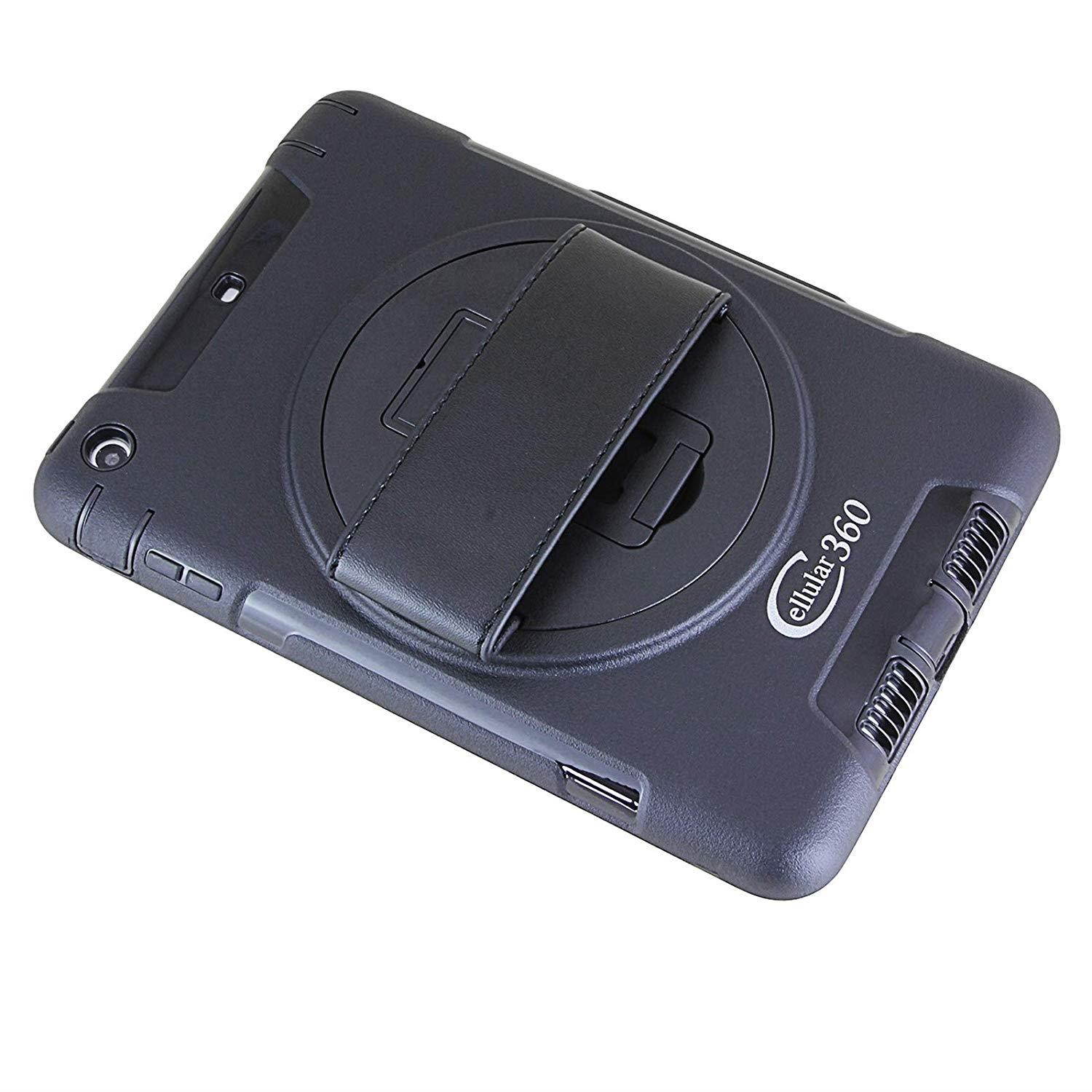 Cellular360 Shockproof Case with 360 Degree Swivel Stand and Handle for iPad Mini 1 iPad Mini 2 iPad Mini 3 (Black)