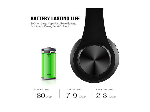 FirstPower Wireless Bluetooth Headphones Foldable Stereo Earphones Super Bass Headset Mic