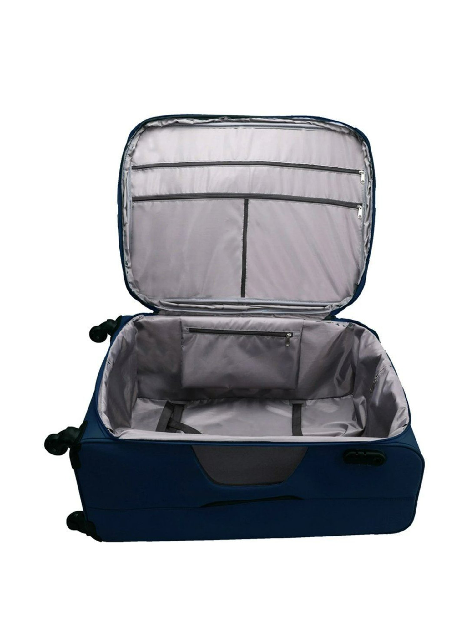 Carriall Grey & Blue 4 Wheel Medium Soft Cabin Trolley - 74 cm