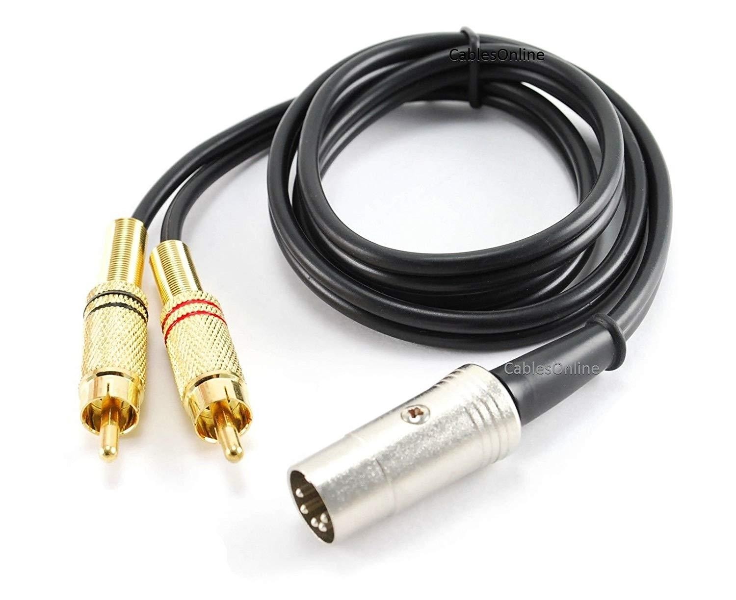 CablesOnline, 3ft 7-Pin Din Male to 2-RCA Male Professional Grade Audio Cable for Bang & Olufsen, Naim, Quad...Stereo Systems , BO-2703K