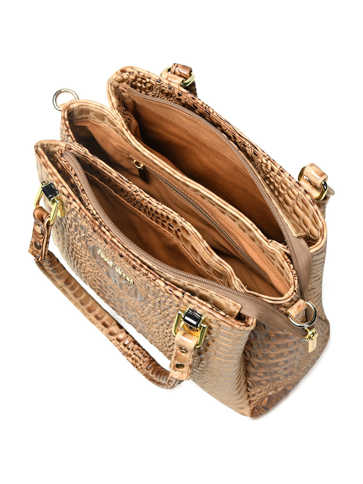 PELLE LUXUR Camel Brown Animal Effect Medium Satchel