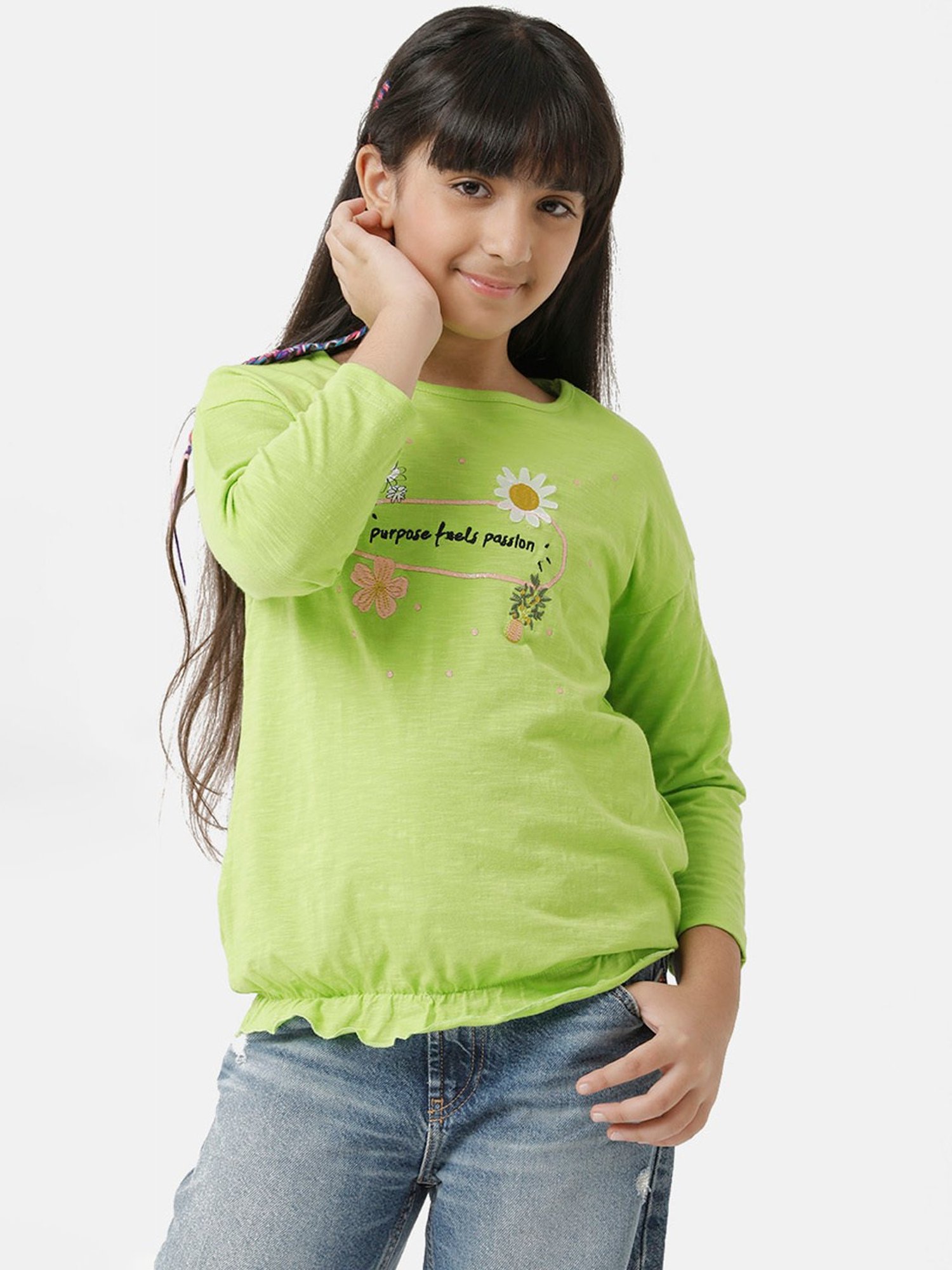 Tiny Girl Kids Pink Solid Top