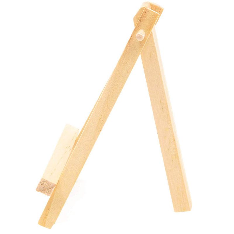 Bright Creations 24-Pack Natural Wood Mini Easels, Place Card Display Holder Stand for Photo Painting Cards, 5 in