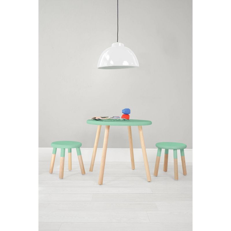 Set of 2 Peewee Wood Veneer Kids' Chairs Maple/Mint - Nico & Yeye