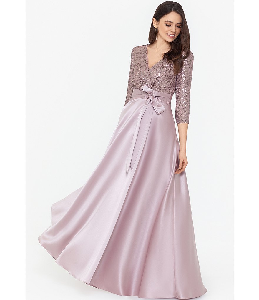 Xscape Sequin Bodice Satin Gown