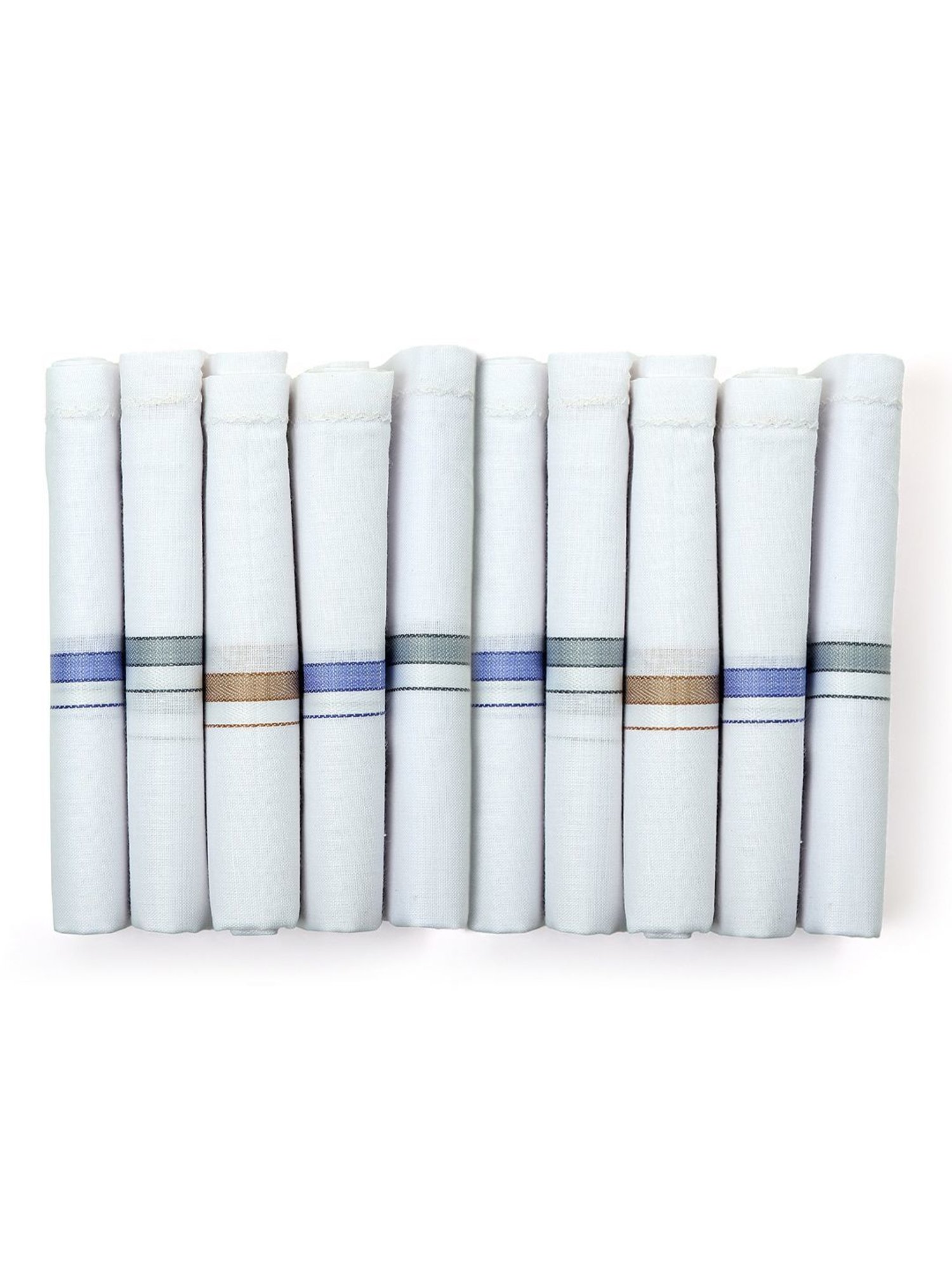 Crusset White Cotton Handkerchief - Pack of 10