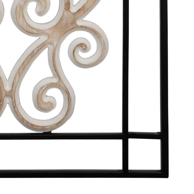 Metal and Wood Scroll Panel Wall Decor - Stratton Home Décor