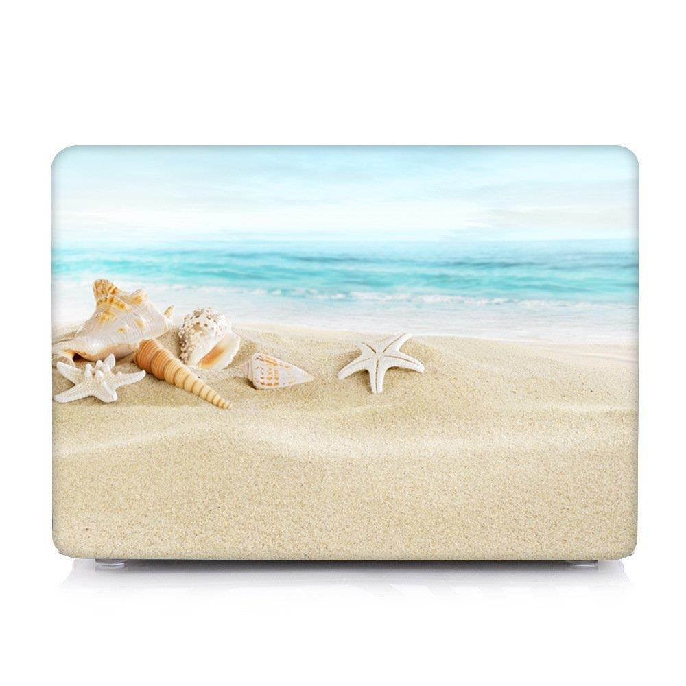 New Fashion Rubberized Clear Laptop case + Keyboard skin + Dust plug For Macbook Air 11 (Models:A1465/A1370) - Ocean Beach Starfish