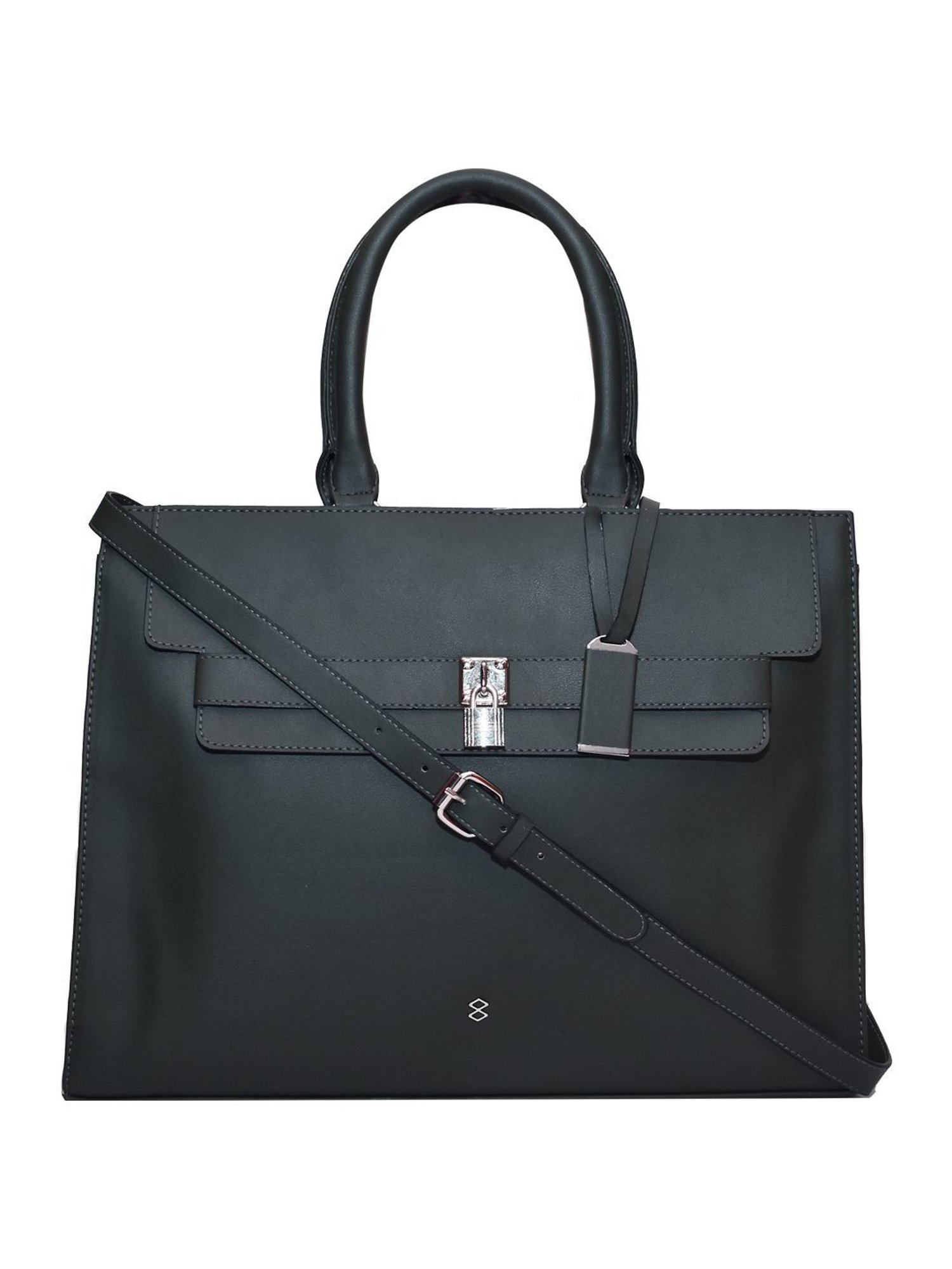 Horra Black Large Satchel Handbag