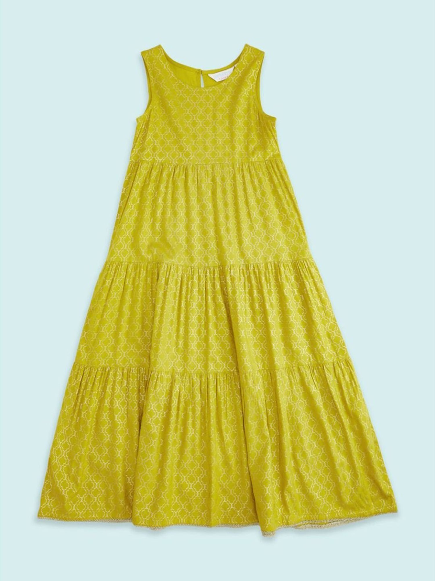 Akkriti by Pantaloons Kids Lime Green Embellished Party Dress