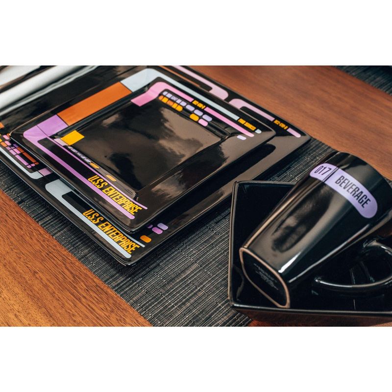 Robe Factory LLC Star Trek: The Next Generation LCARS Interface 16-Piece Ceramic Dinnerware Set