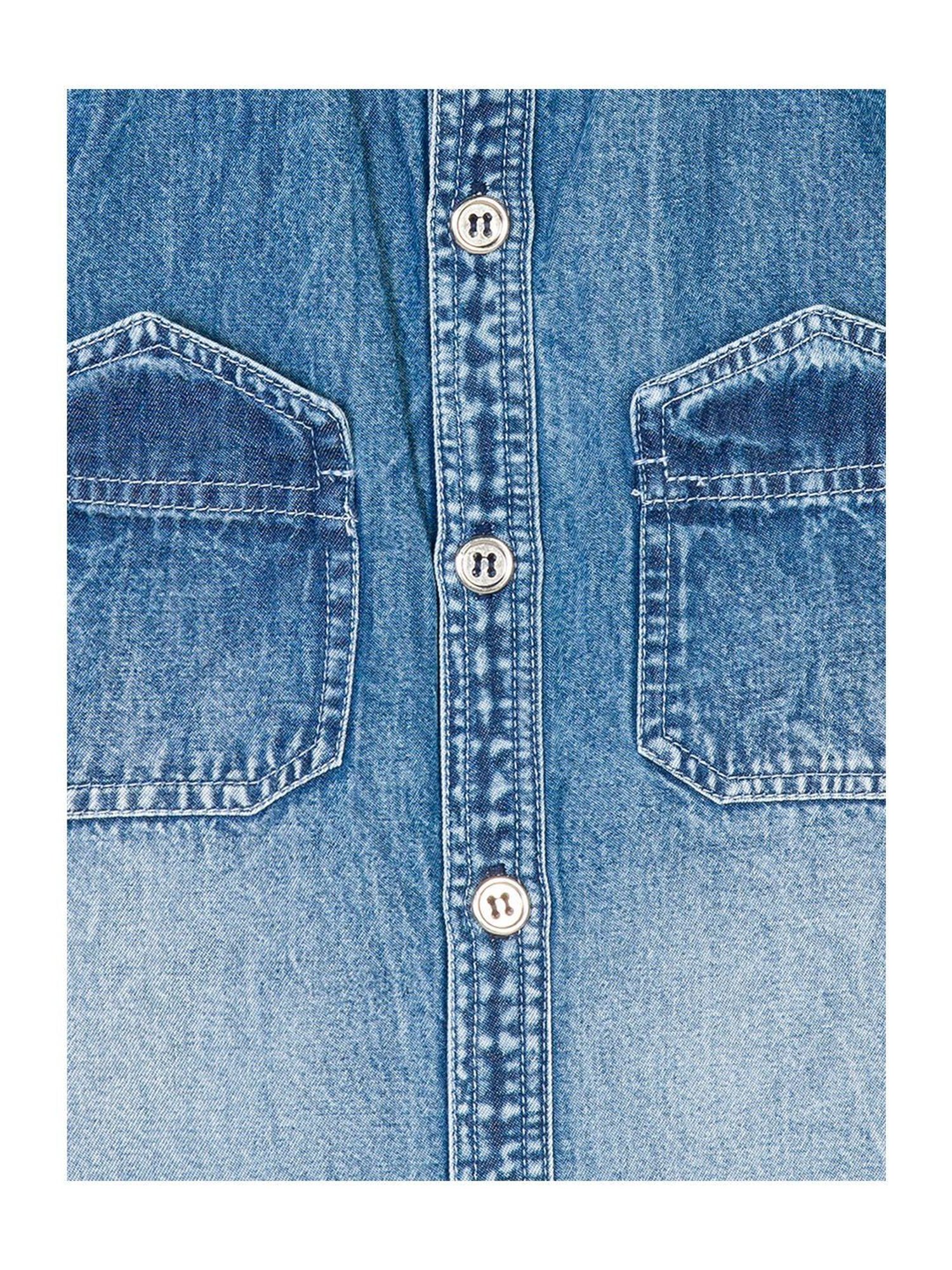 Budding Bees Kids Blue Solid Shirt