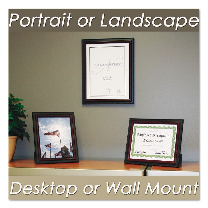 Nudell Executive Document Frame Plastic 8 x 10 Black/Mahogany 17401