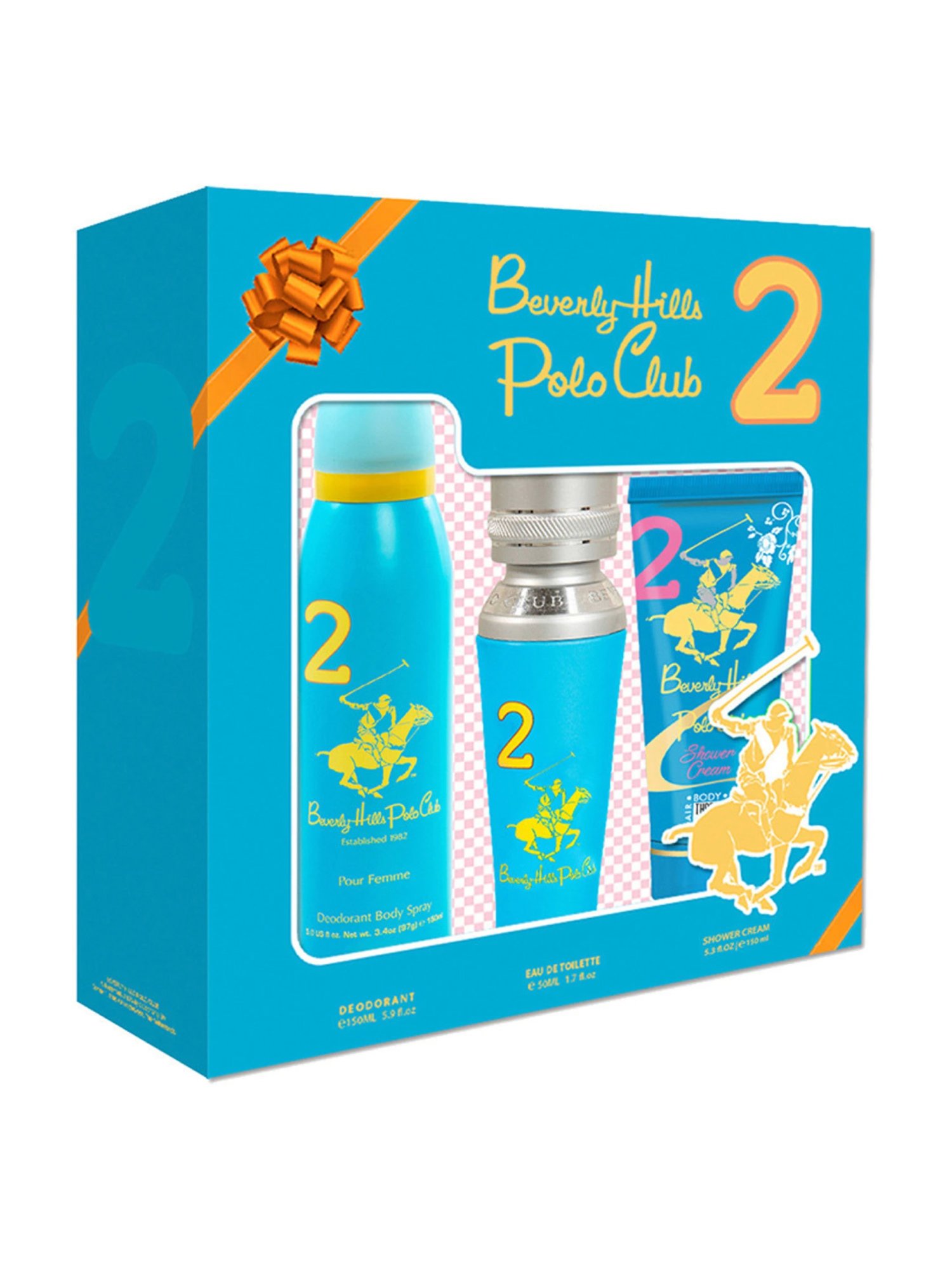 Beverly Hills Polo Club No.2 Gift Set for Women with EDP, Deodorant & Shower Cream