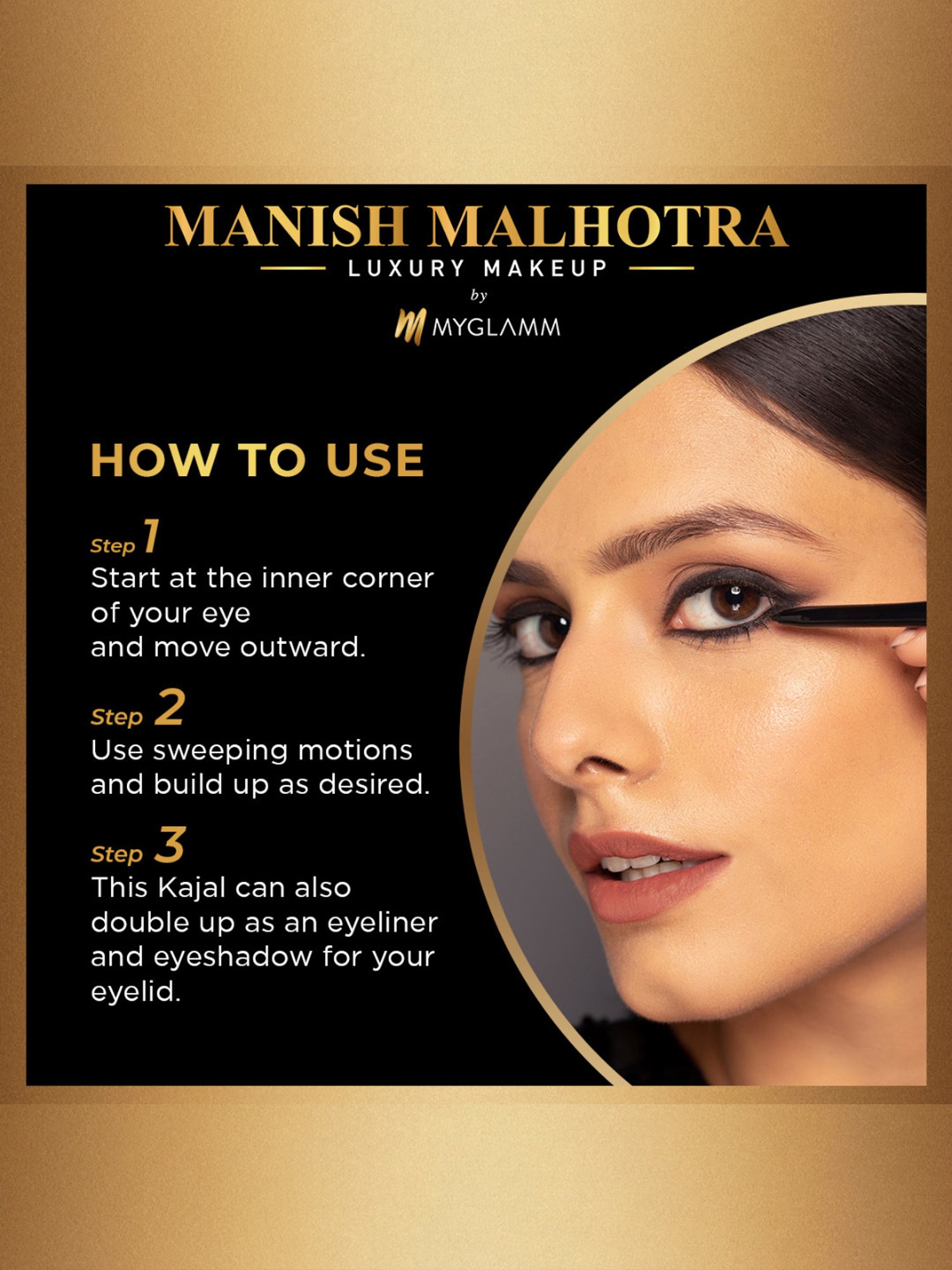 MyGlamm Manish Malhotra 24HR Kajal Eyeliner Fierce Mystery - 0.35 gm