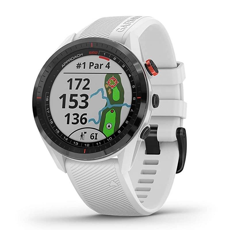 Approach S62 Premium Golf Watch Gift Box Bundle | Includes Screen Protectors, Car/Wall Adapters & Case | Virtual Caddie, 41,000+ Courses | Golf Watch for Men | White, 010-02200-01