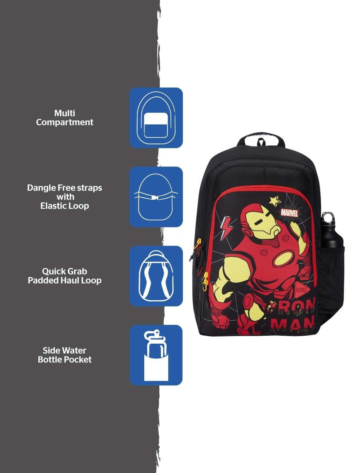 Wiki 24 Ltrs Black Medium Backpack