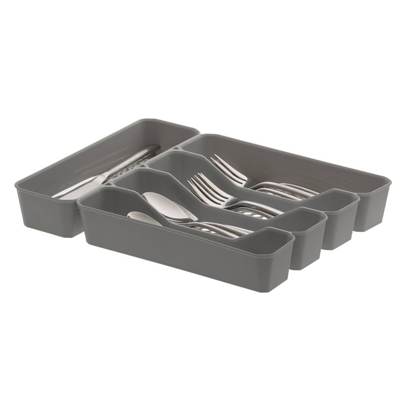 10"x13" Hexa 5-Divider Silverware Tray Gray - Spectrum Diversified