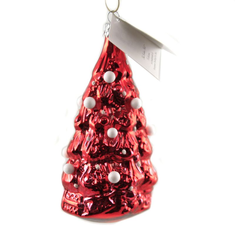 Golden Bell Collection 5.0" Red Christmas W/ White Balls Ornament Shiny Grinch Who-Ville  -  Tree Ornaments