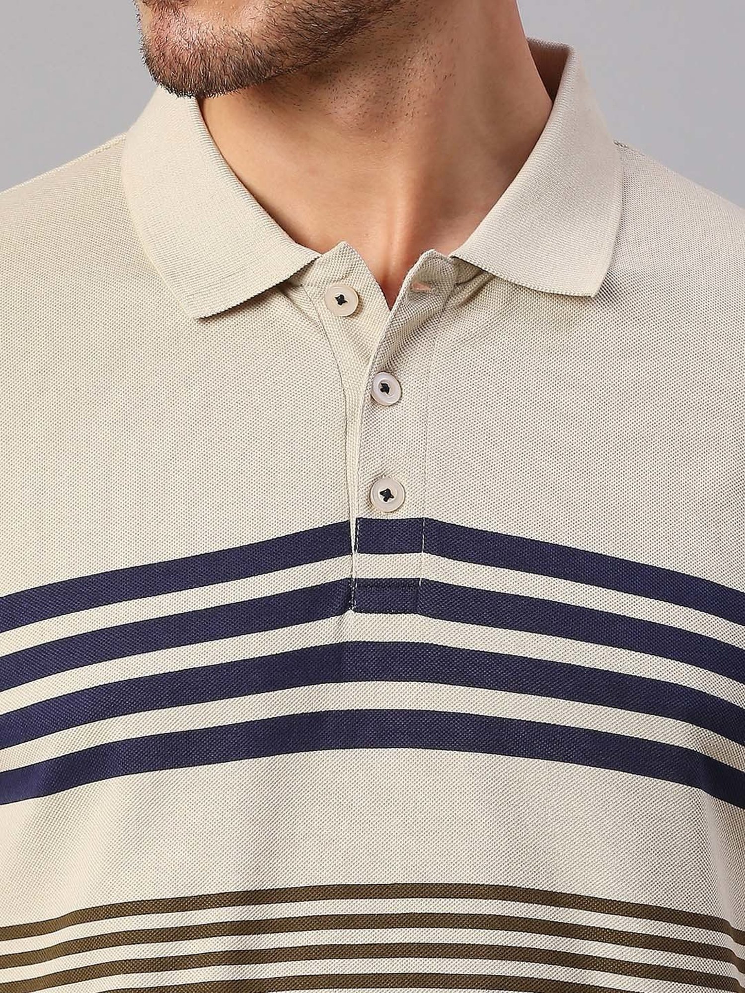 Dennis Lingo Beige Regular Fit Polo T-Shirt