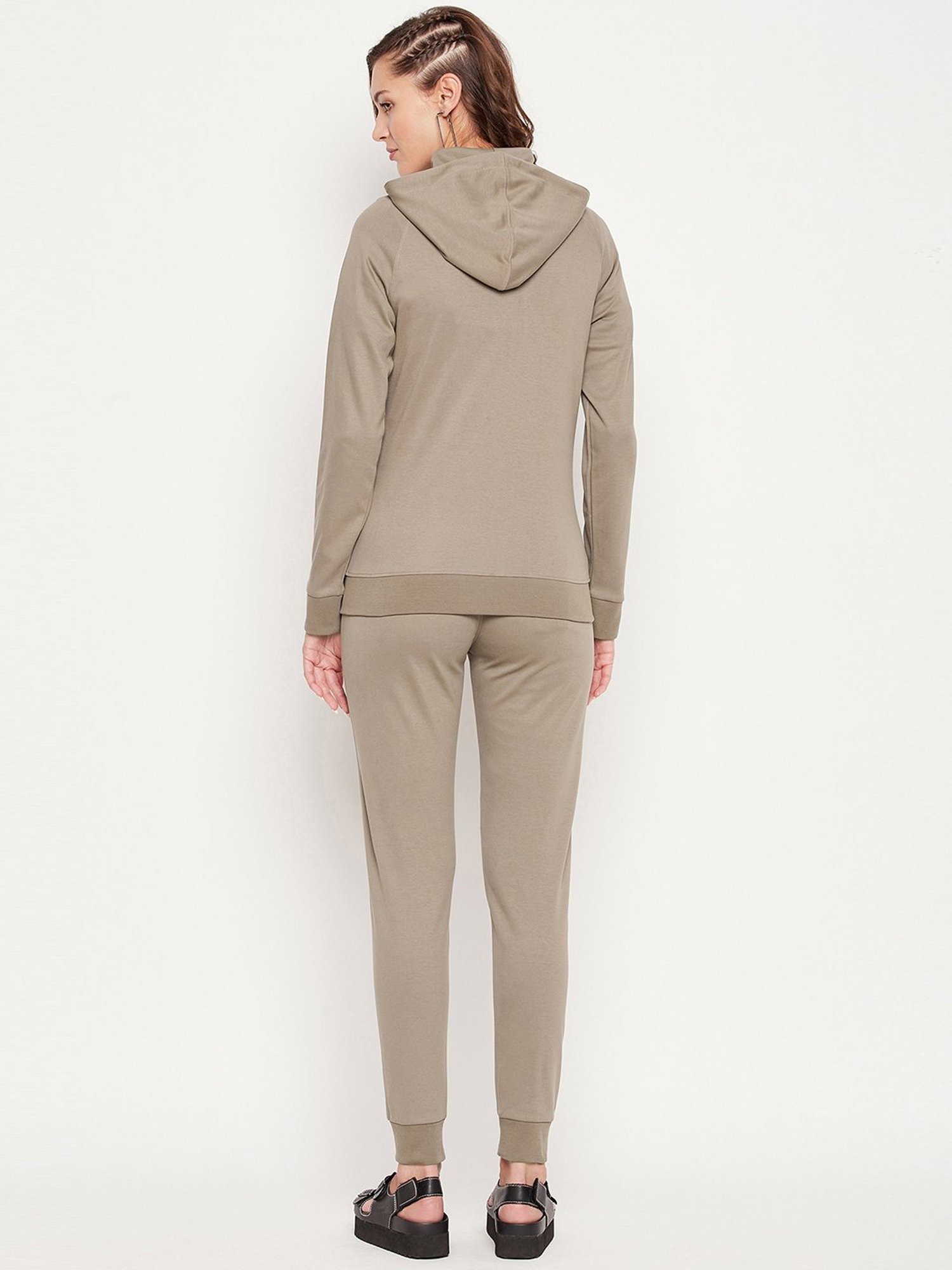 EDRIO Brown Pure Cotton Track Suit