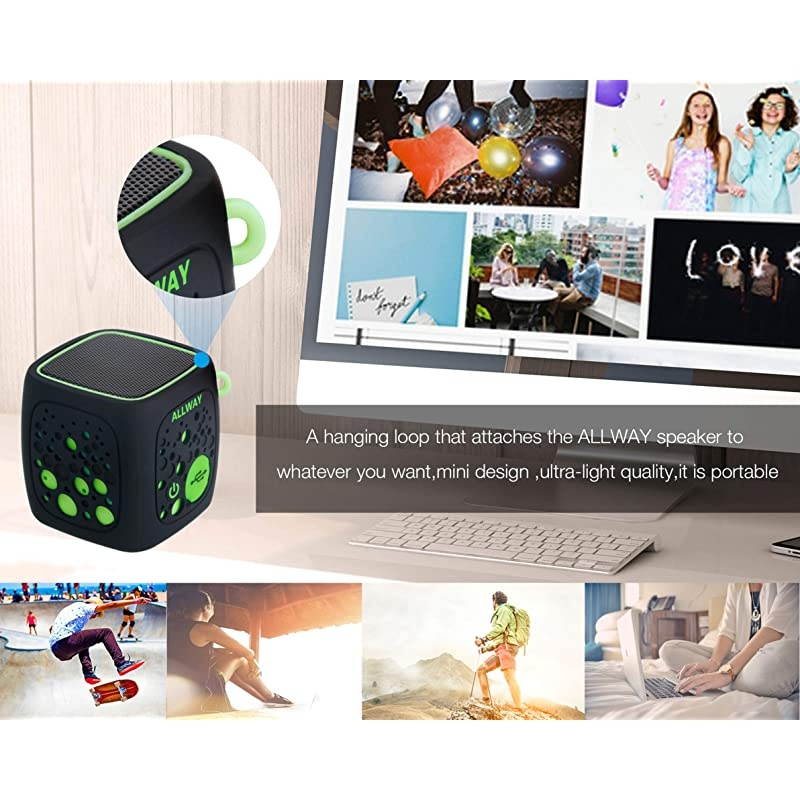 Small Bluetooth Speaker Ultra Compact Mini Portable Bluetooth Speakers with Loud Stereo SoundRich bassTF Card Port164 Feet Bluetooth 50 Range for LaptopiPhoneEchoCar and More