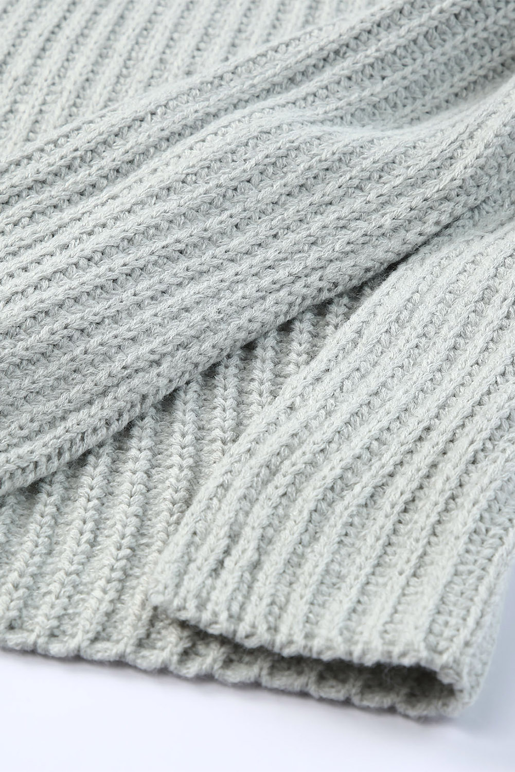 Yellow Drop Shoulder Henley Pullover Sweater With Slits