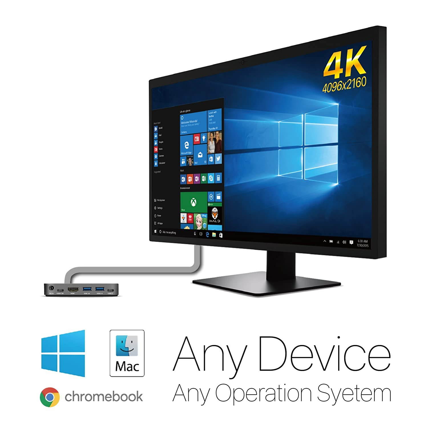 TNP USB Type C to HDMI + USB 3.0 Type A x2 + USB 3.1 + USB C Power Delivery Charging Port Hub Adapter - USB-C to SuperSpeed USB, 4K 1080P Video Audio Converter Dock Cable Wire Windows/Mac/Android