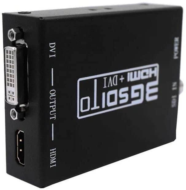 SATMW 3G SDI to HDMI + DVI Converter 1080P HD Video SD-SDI HD-SDI 3G-SDI Signals with Power Adapter
