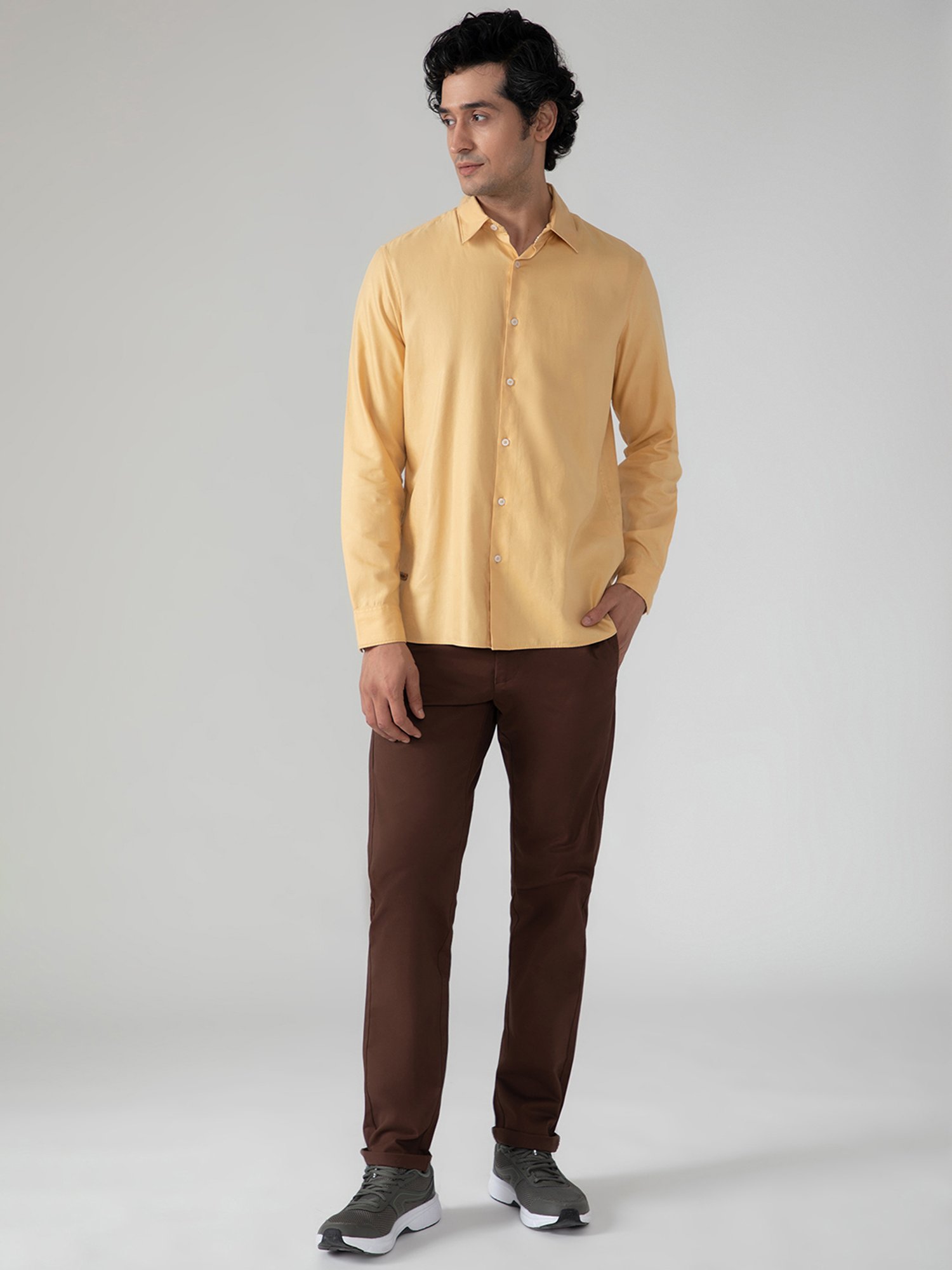 SUBTRACT Yellow Regular Fit Shirt