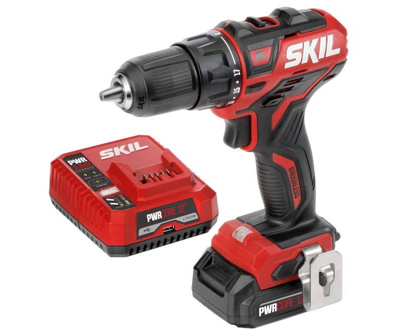 Skil DL529002 12V PWRCore 12 Lithium-Ion Brushless 1/2 in. Cordless Drill Driver Kit (2 Ah)