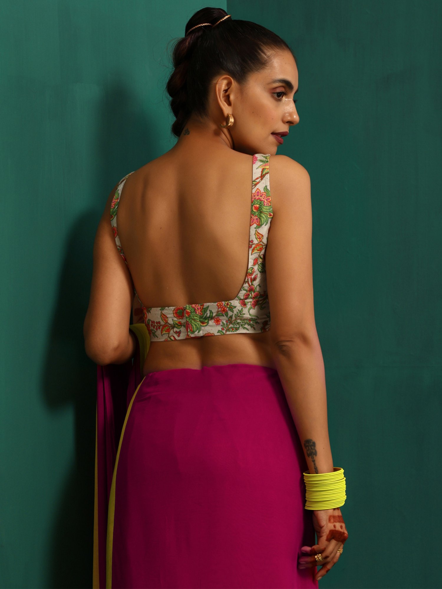 true Browns White Floral Print Blouse