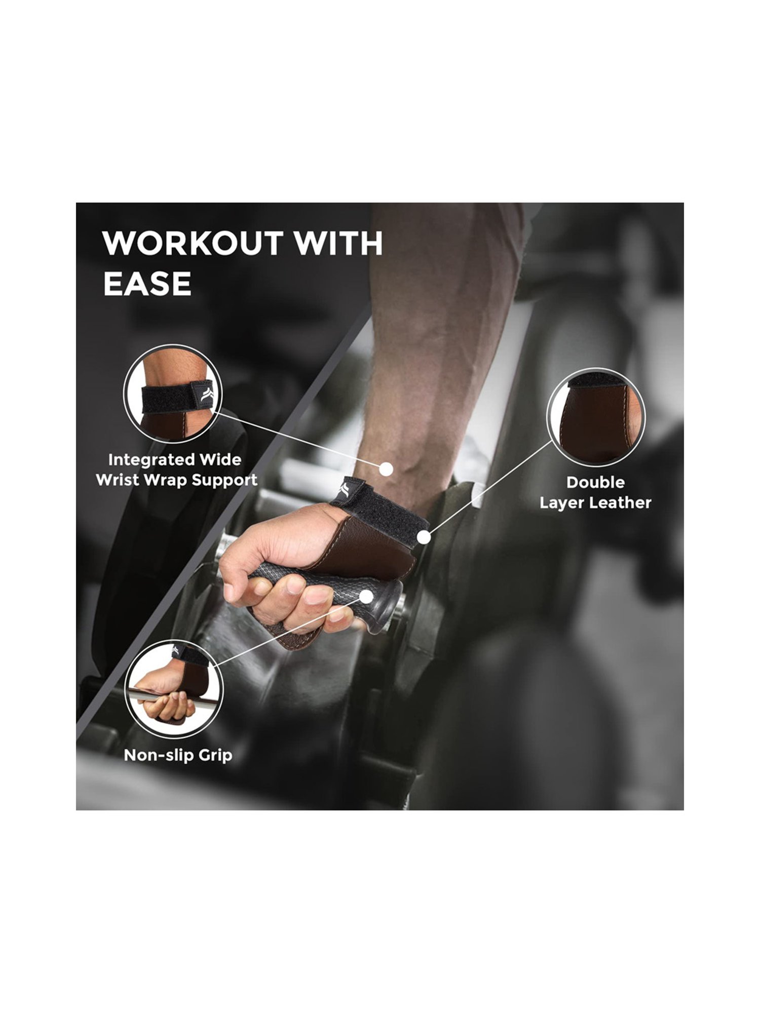 Xtrim Natural Leather Weight Lifting Grip (Brown)