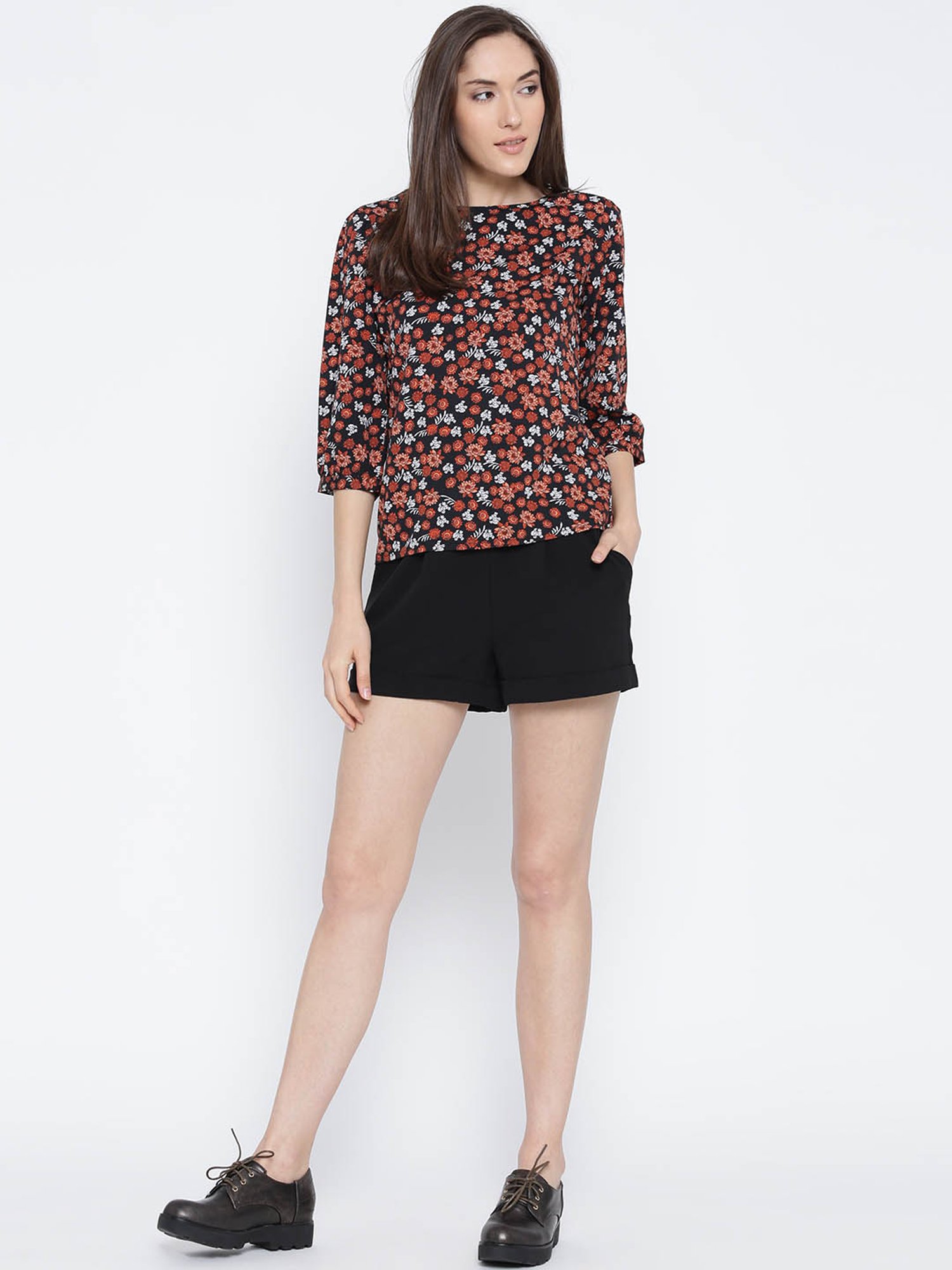 Sera Black Printed Top