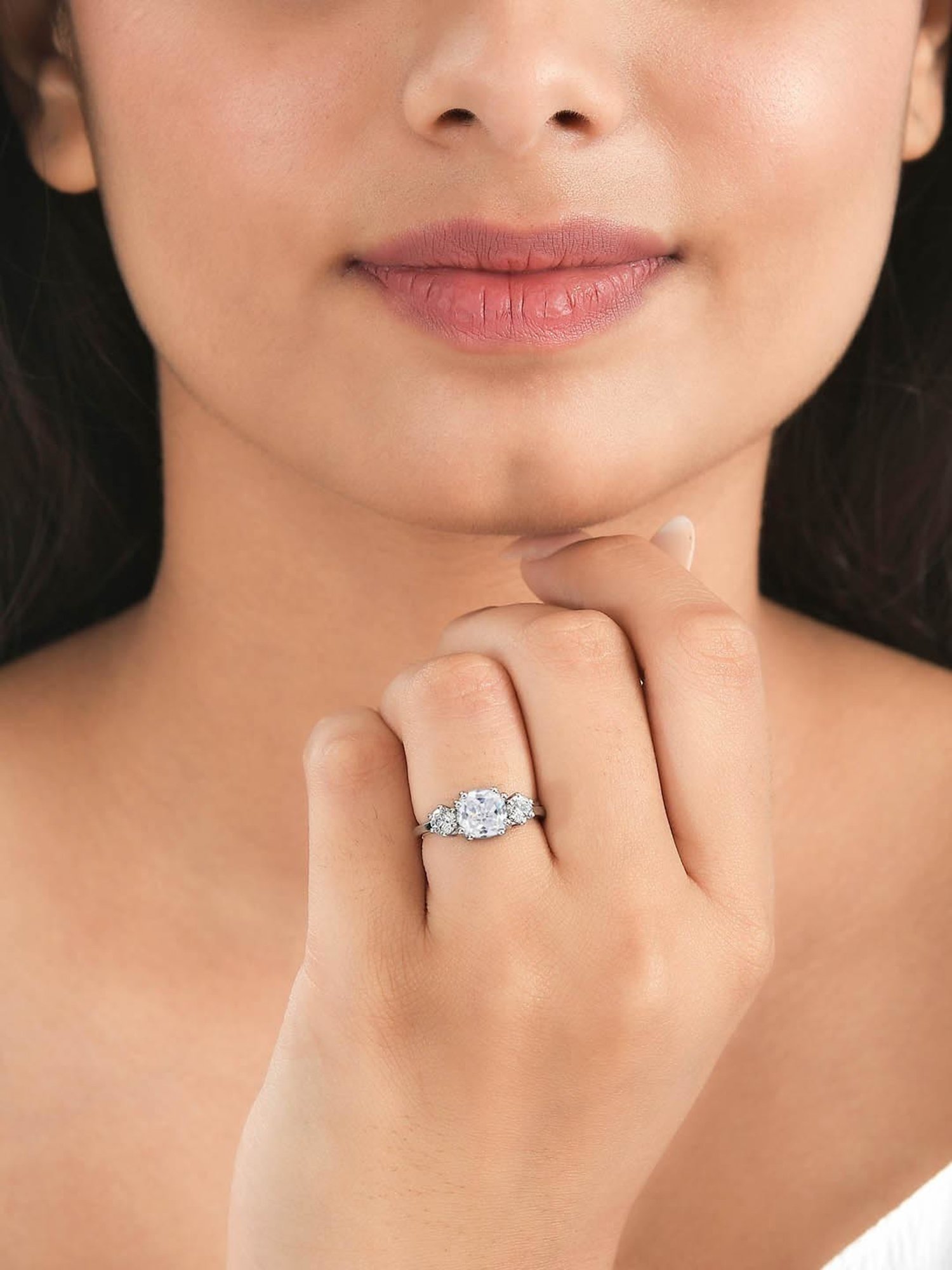 Ornate Jewels 925 Silver 2 Carat AD Meghan Markle Ring for Women & Girls