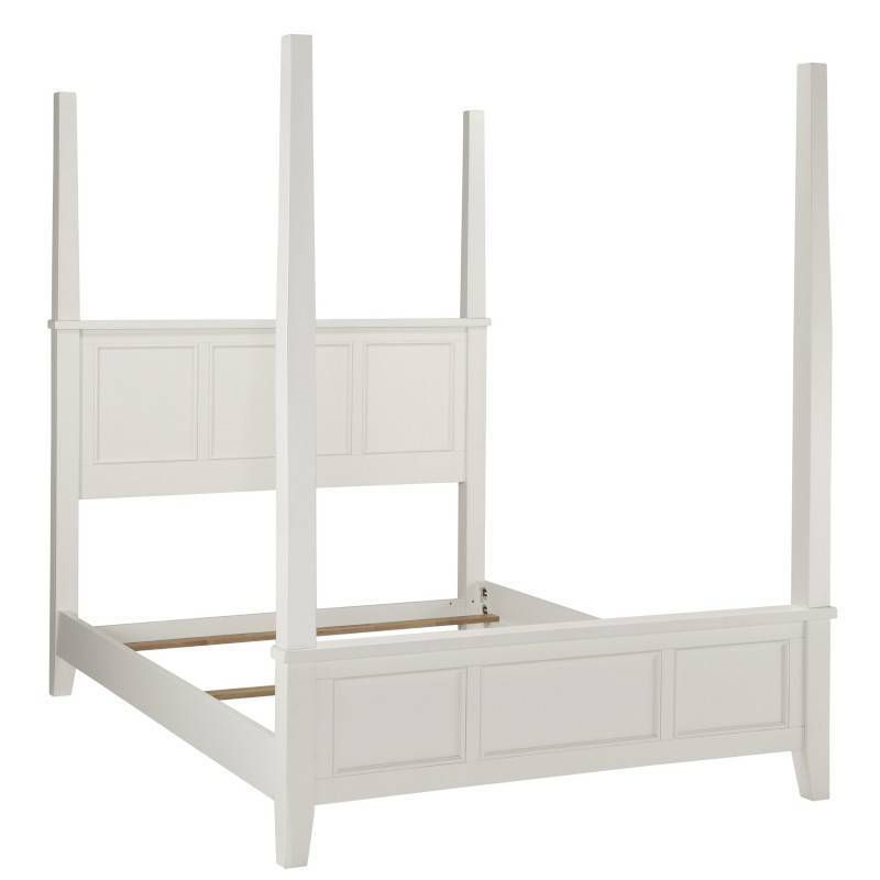 Naples Poster Bed White (Queen) - Home Styles