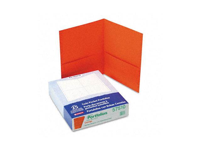 Oxford 57510 Twin-Pocket Portfolio, Embossed Leather Grain Paper, Orange