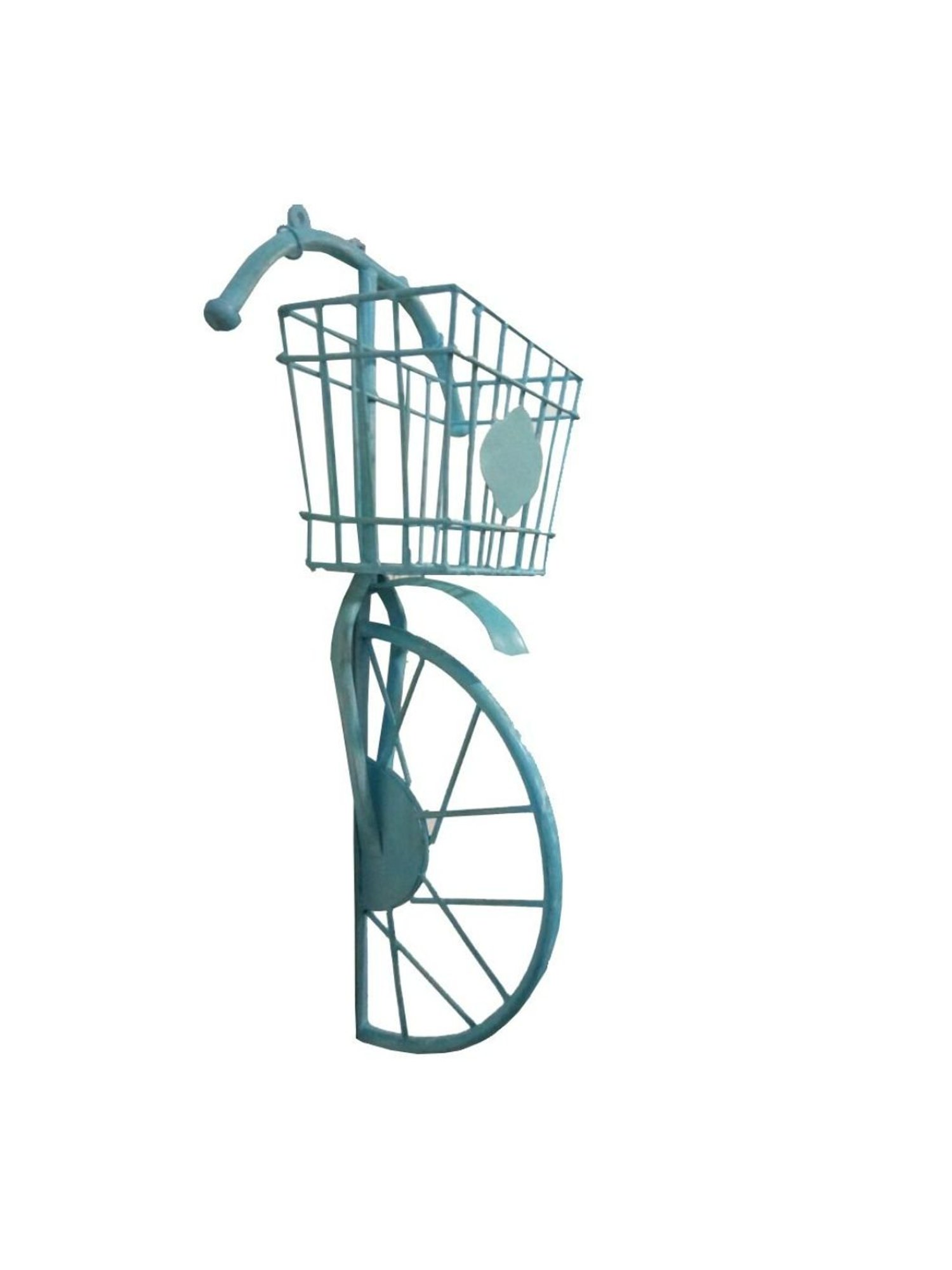 Artisans Rose Blue Metal Bicycle Wall Magazine Rack
