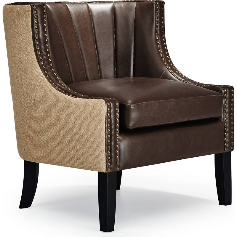 24" Amelie Mid-Century Modern Armchair Dark Brown - Adore Décor