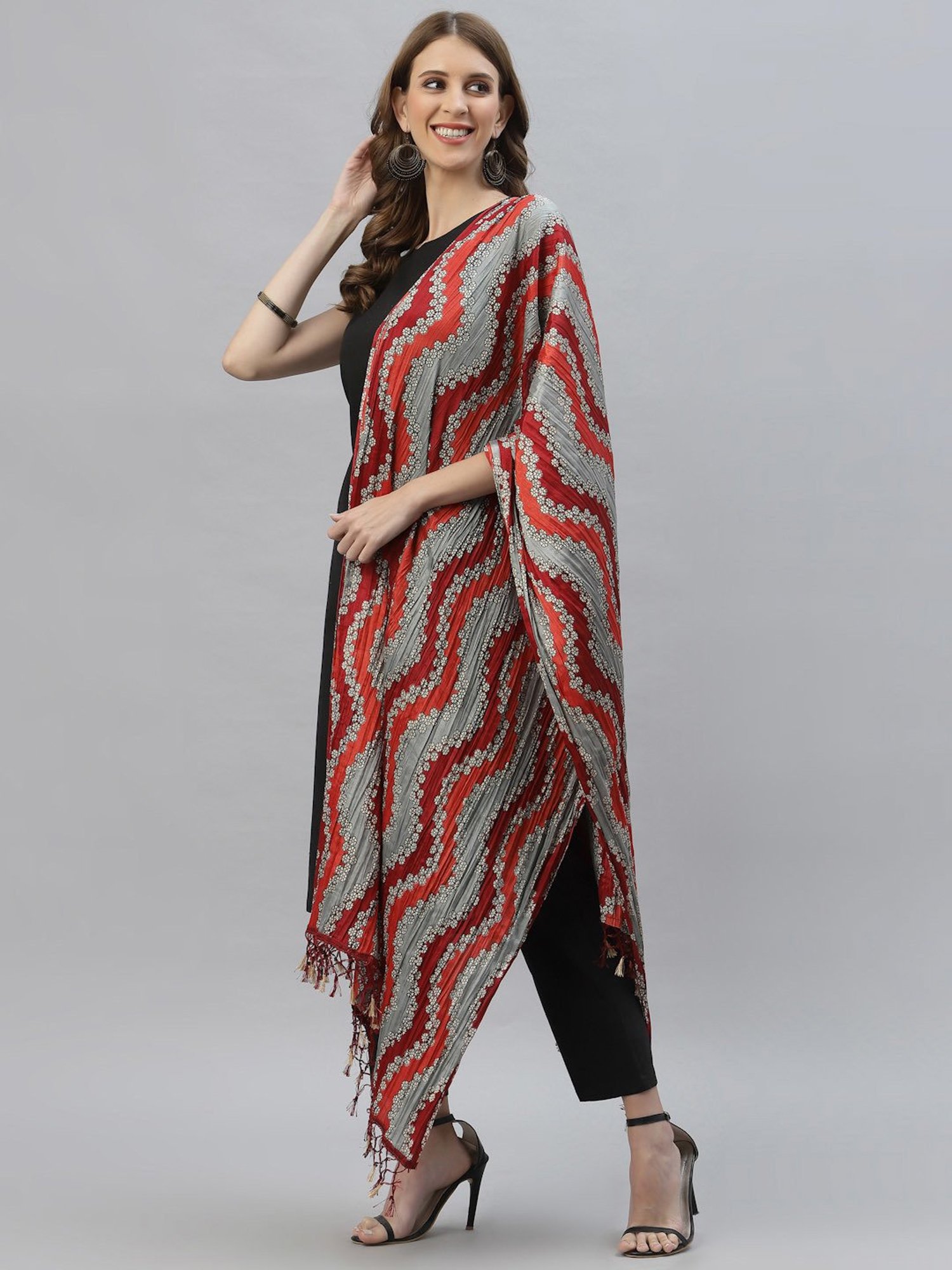 Stylum Black Kurta Pant Set With Dupatta