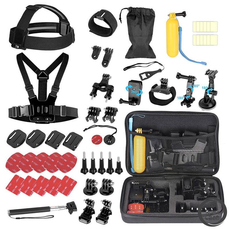 ROME CARE 52 in 1 Action Camera Accessories Kit for GoPro Hero 9 8 7 6 5 4 3+ 3 2 Accessory Bundle Set Compatible with AKASO, SJCAM, Campark, DJI OSMO, APEMAN Action Camera(Black)