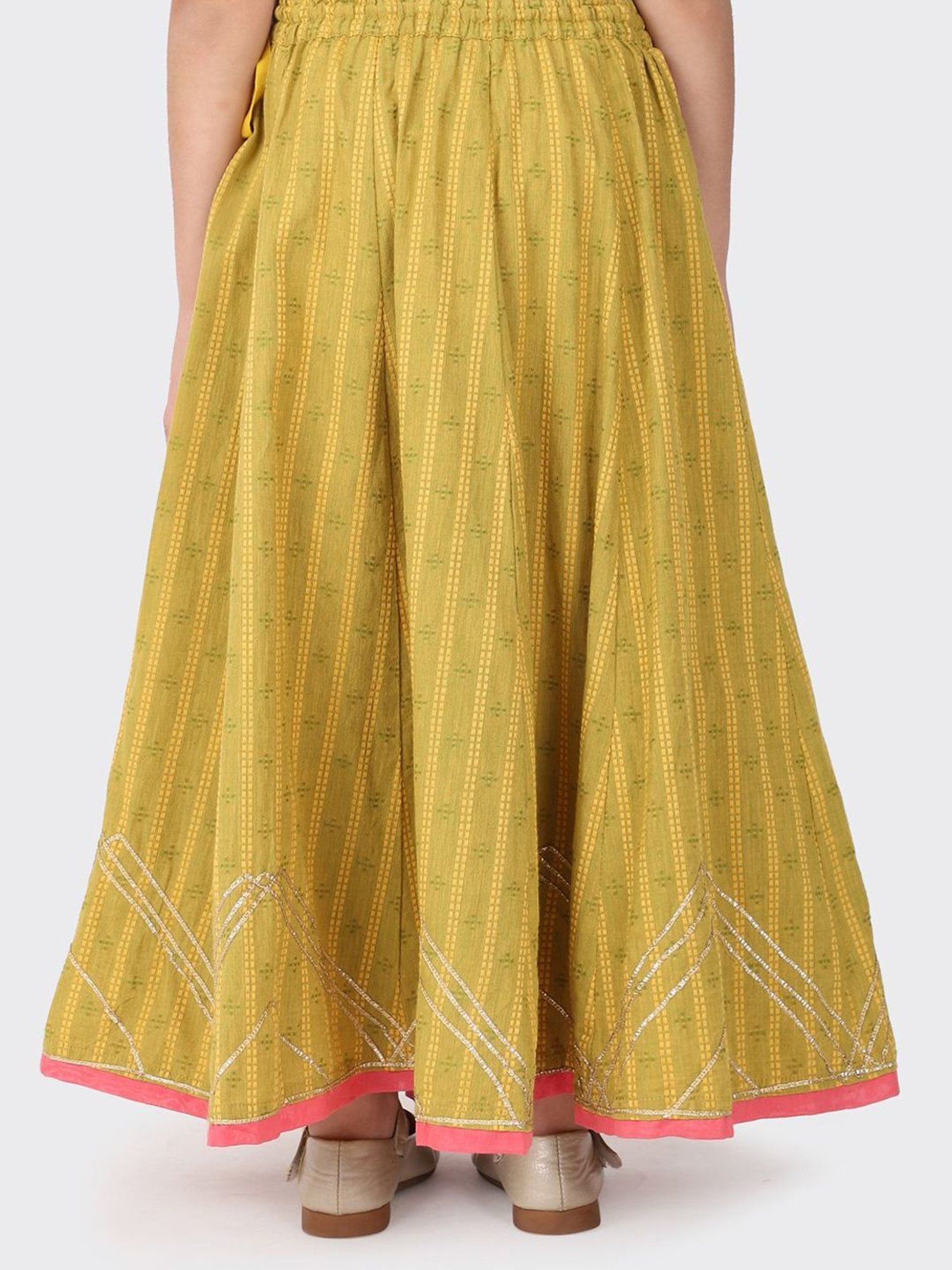 A Little Fable Kids Blue Printed Lehenga with Choli & Dupatta