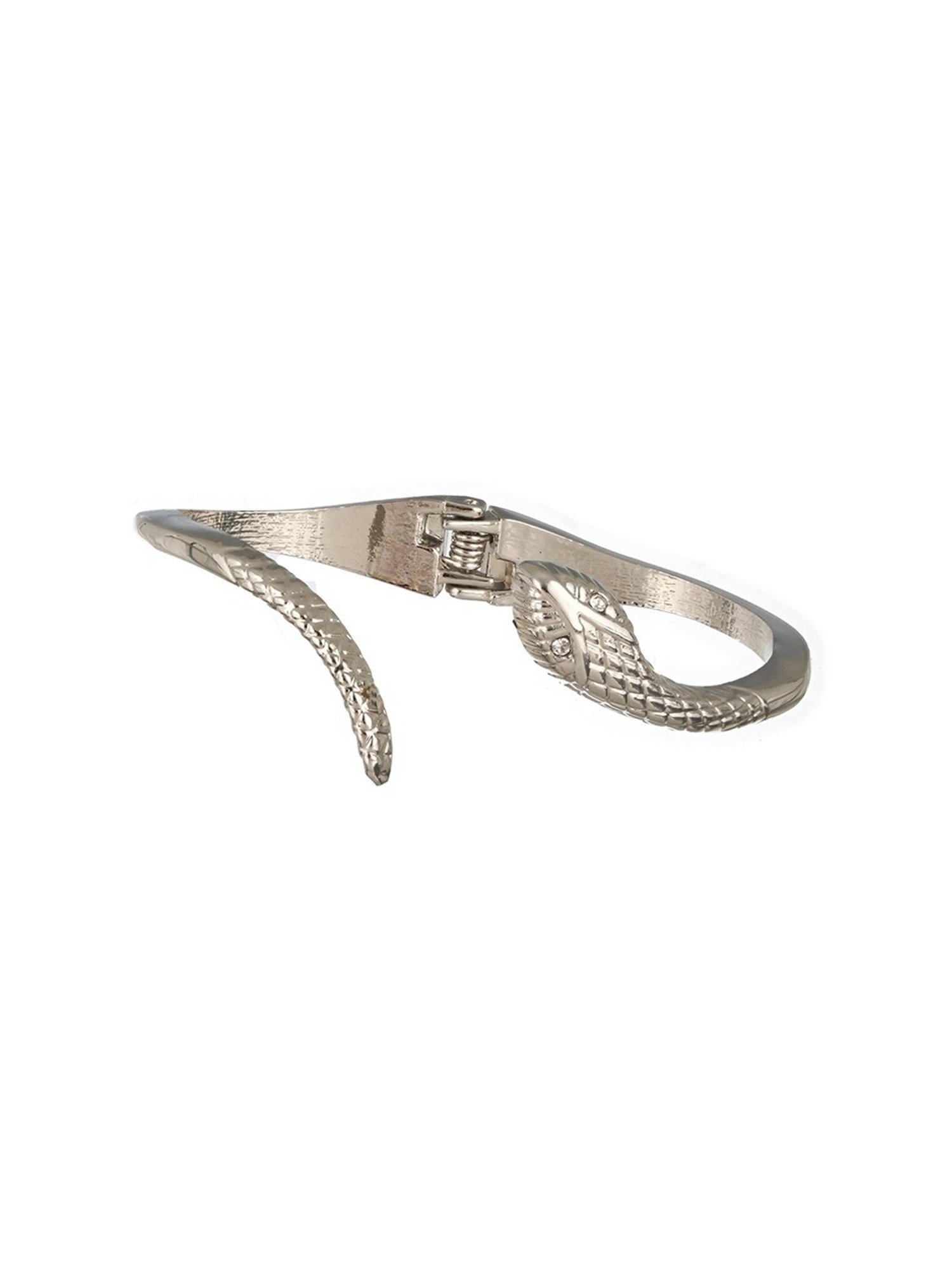 Prita by Priyaasi Studded Snake Silver-Plated Bracelet