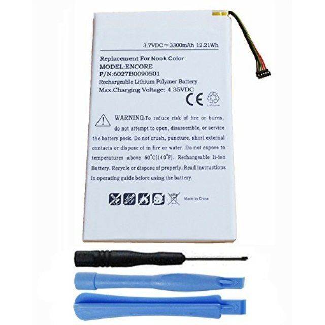 replacement 3300mah 6027b0090501 avpb001a11001 avpb003a11001 bnab002 drnk02 encore nookcolor battery for barnes & noble nook color bntv250 bntv250a bnrv200 7" tablet with installation tools