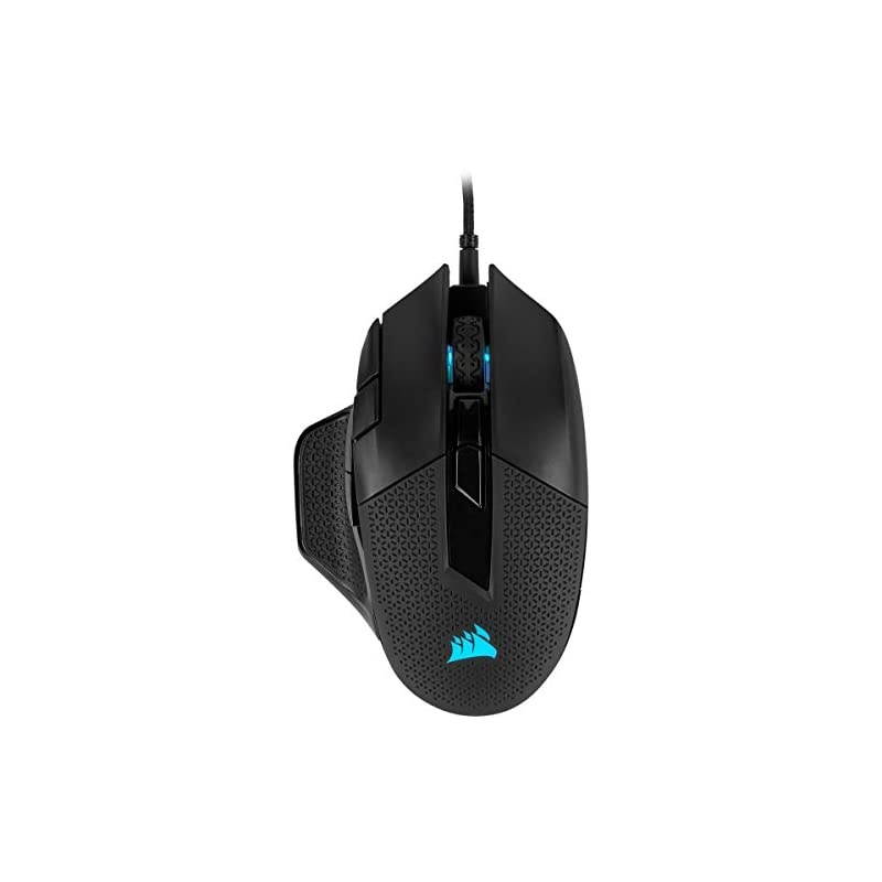 Nightsword RGB, Tunable FPS/MOBA Optical Gaming Mouse (18000 DPI Optical Sensor, Weight System, 10 Programmable Buttons, RGB Multi-Colour Backlighting) - Black