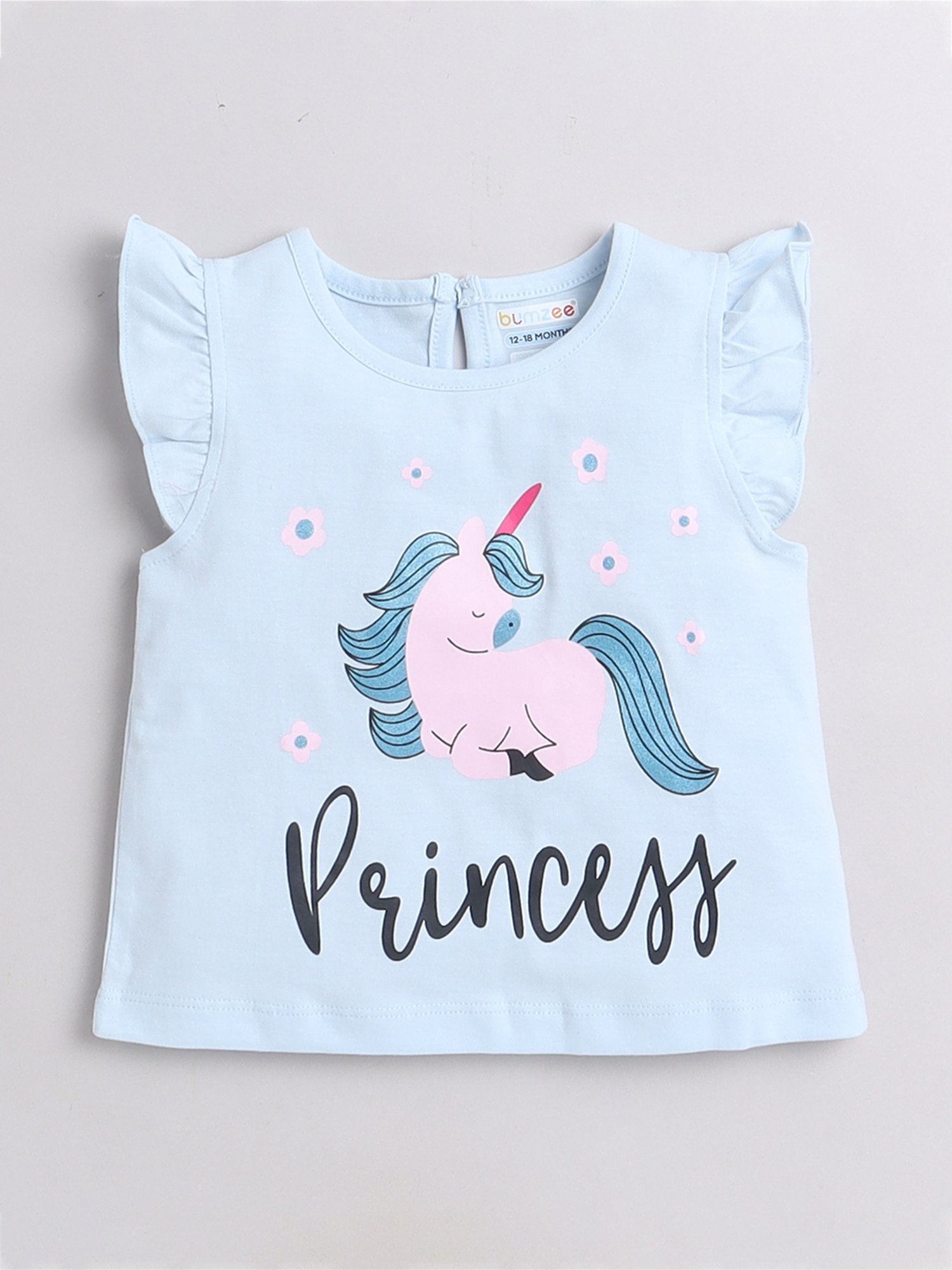 Ed-a-Mamma Baby Blue Printed Top